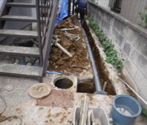 屋外雑排水管修繕工事