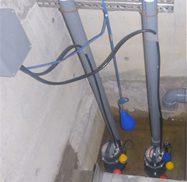 排水ポンプ仕切弁取付作業
